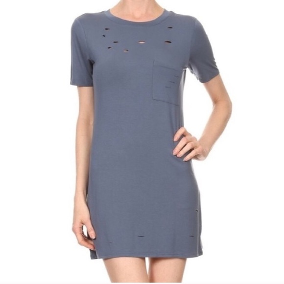 . Dresses & Skirts - DISTRESSED T SHIRT DRESS
